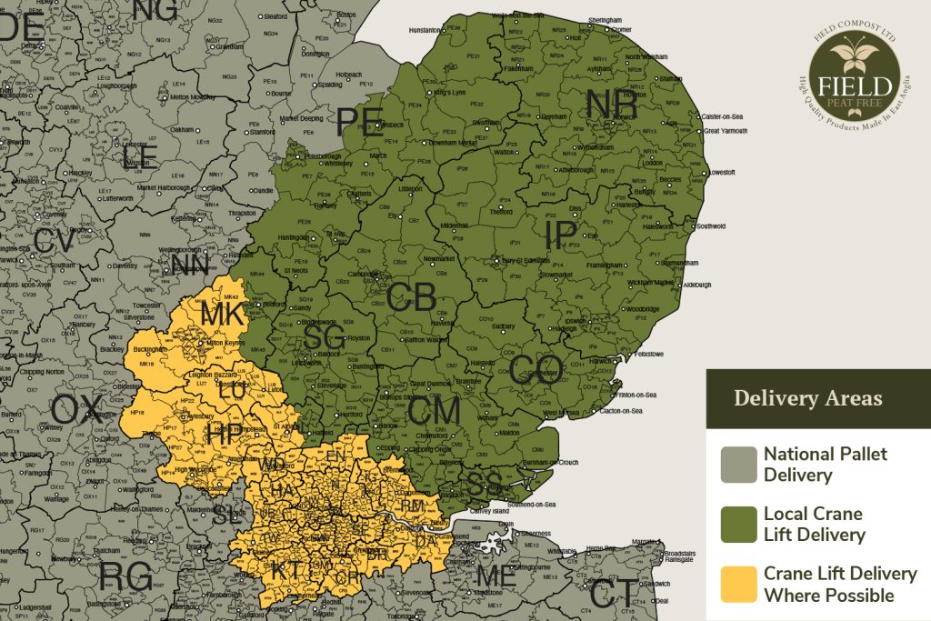 Field Compost local delivery map