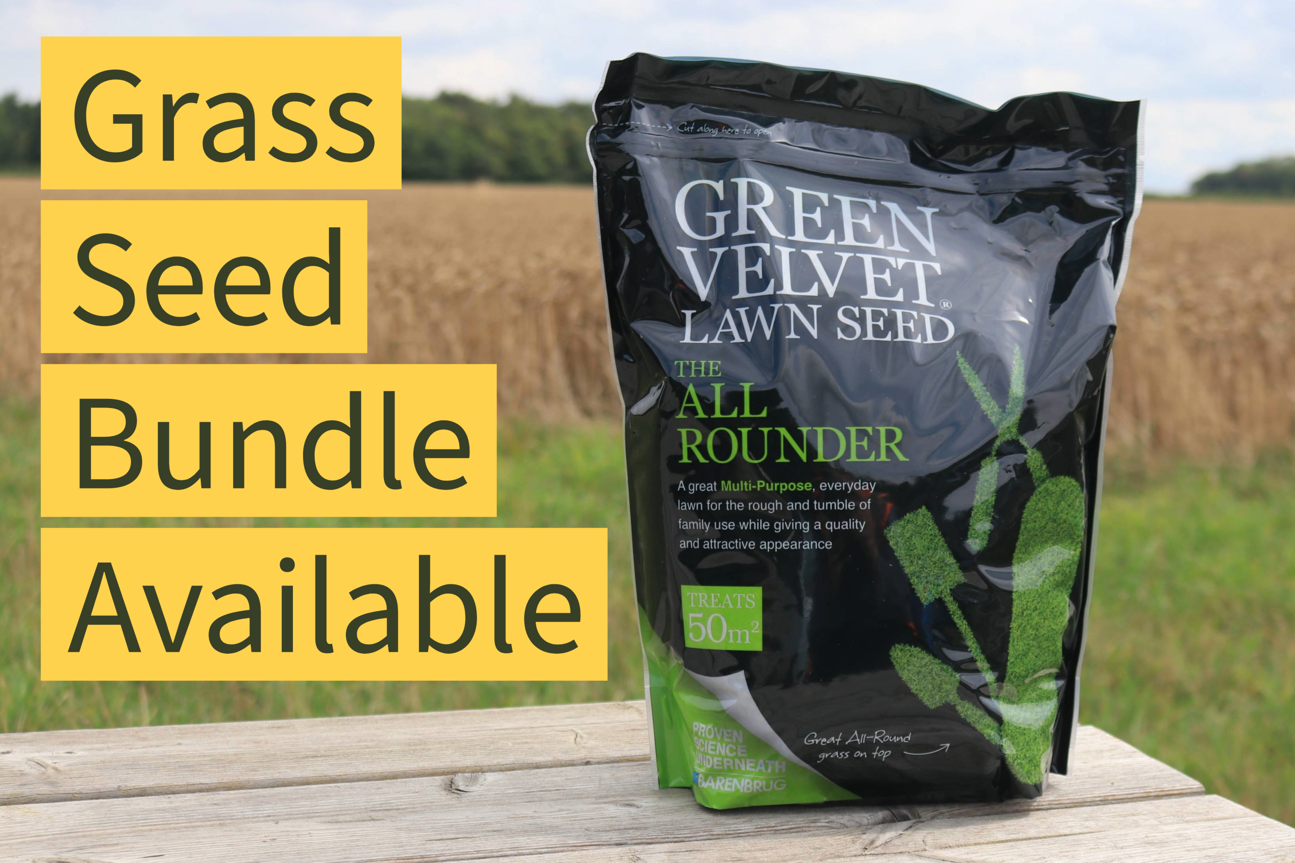 grass seed bundle with selected lawn care products
